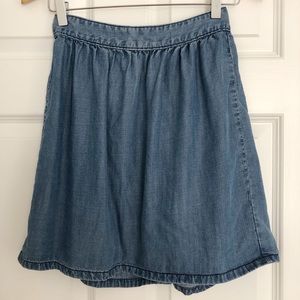 Madewell Chambray Mini Skirt